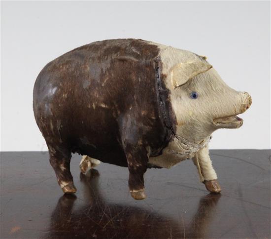 An early 20th century musical pig, probably French, 5.5in.